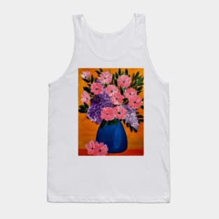 abstract flowers in a blue vase Tank Top